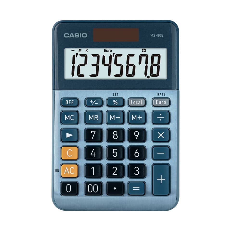 Taschenrechner, Casio, Taschenrechner blau, Tasten, Anzeige