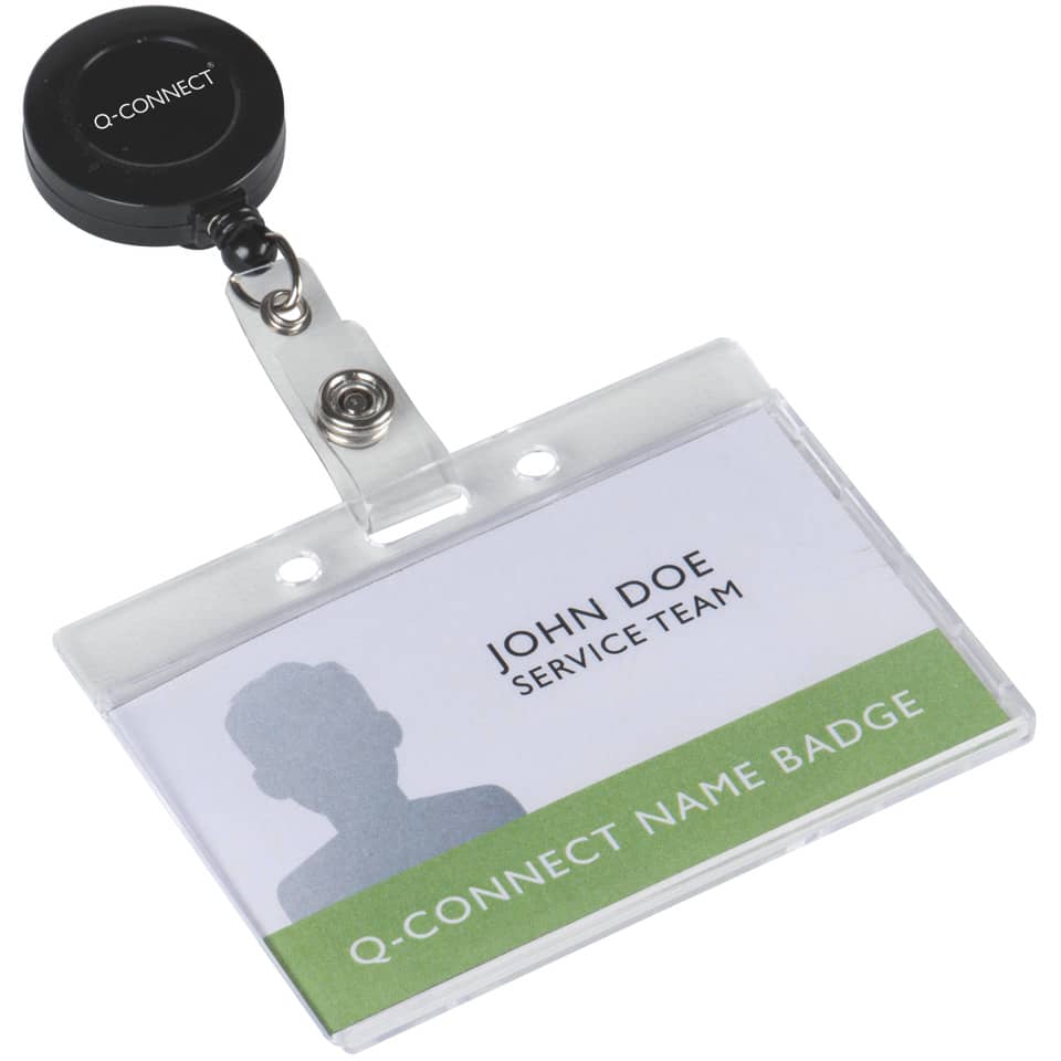ID-Abzeichen, Namensschild, Lanyard-Klemme, klarer Kunststoffhalter, ausziehbare Spule