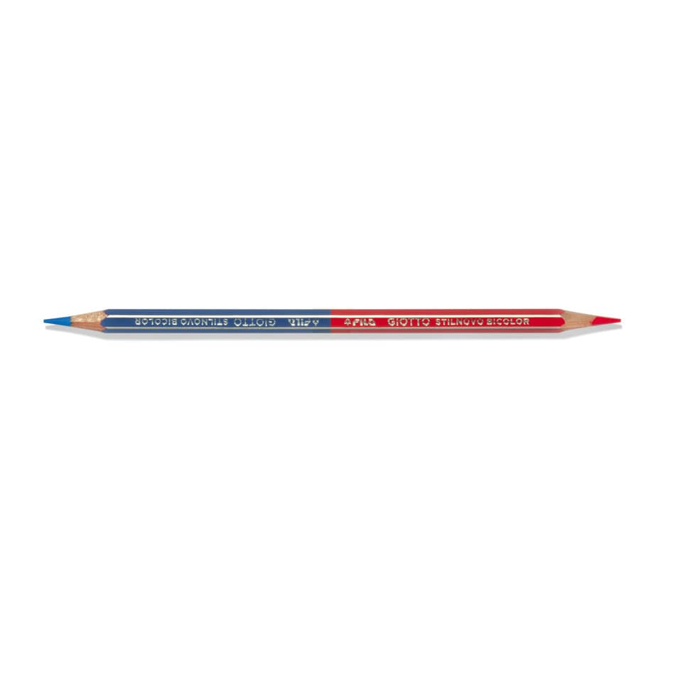 Bleistift, Zweifarbig, Rot-Blau, Holz, Spitzbleistift