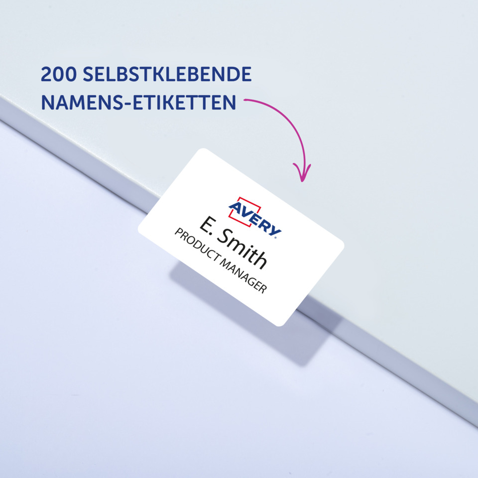Namensetikett, Name Tag, Namensschild, Kartenetikett, Self-adhesive label