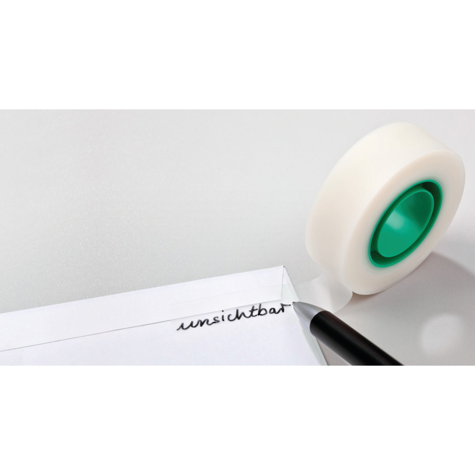 Transparentes Klebeband, Klebeband-Rolle, Bürobedarf, Stift und Papier, Unsichtbarer Text