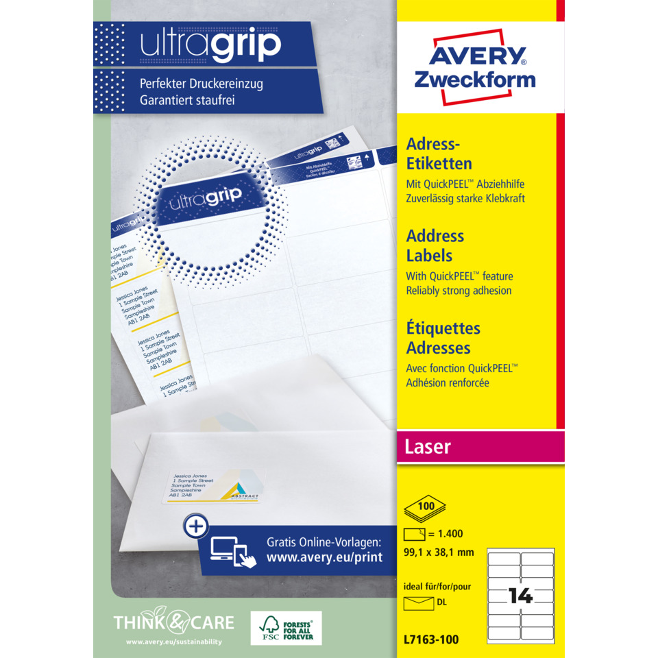 Adresstiketten, Etiketten, Klebeetiketten, Laser, Abziehhilfe