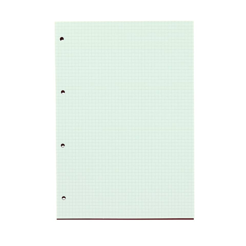 Notebook, Gitterpapier, Drei-Loch, Mintgrün, kariert