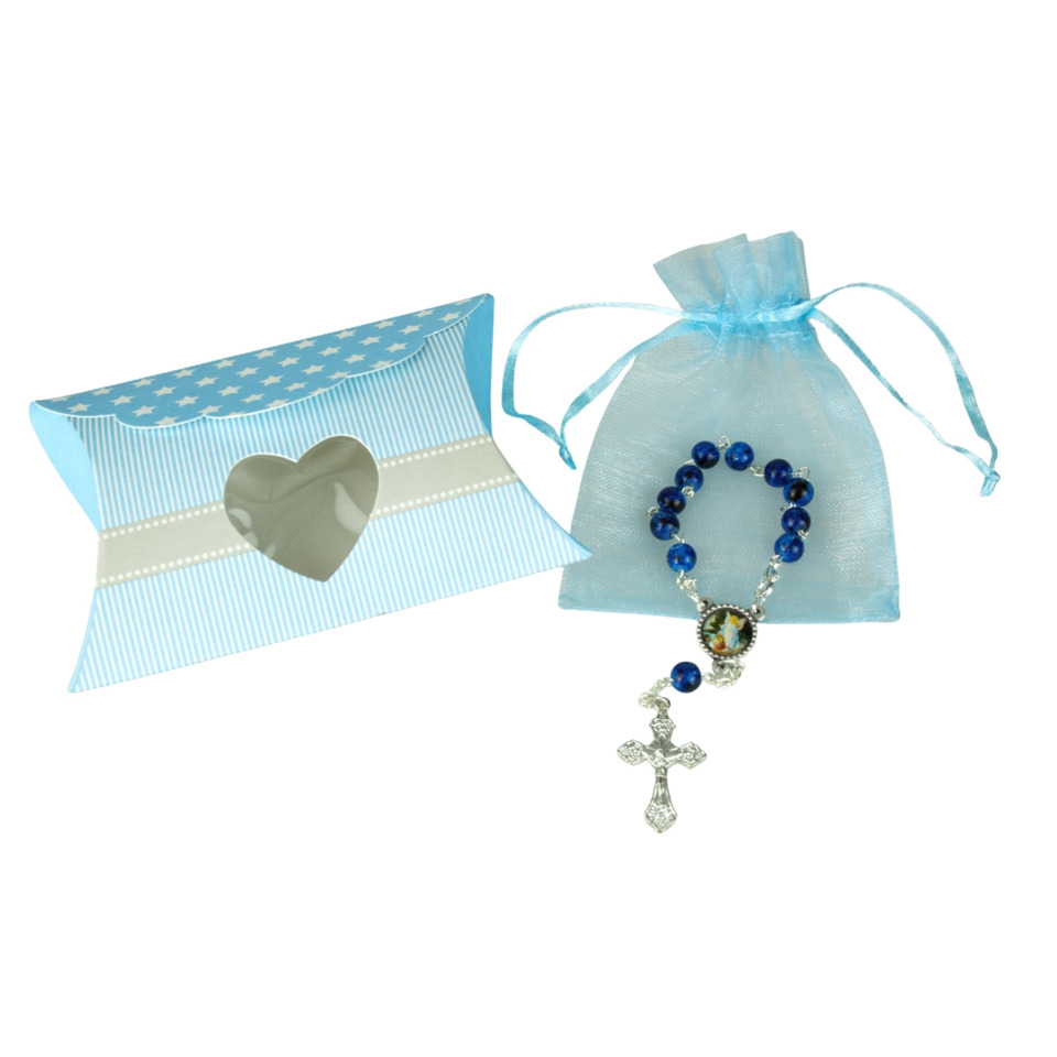 rosary, perlenkette, kreuz, geschenkset, beutel