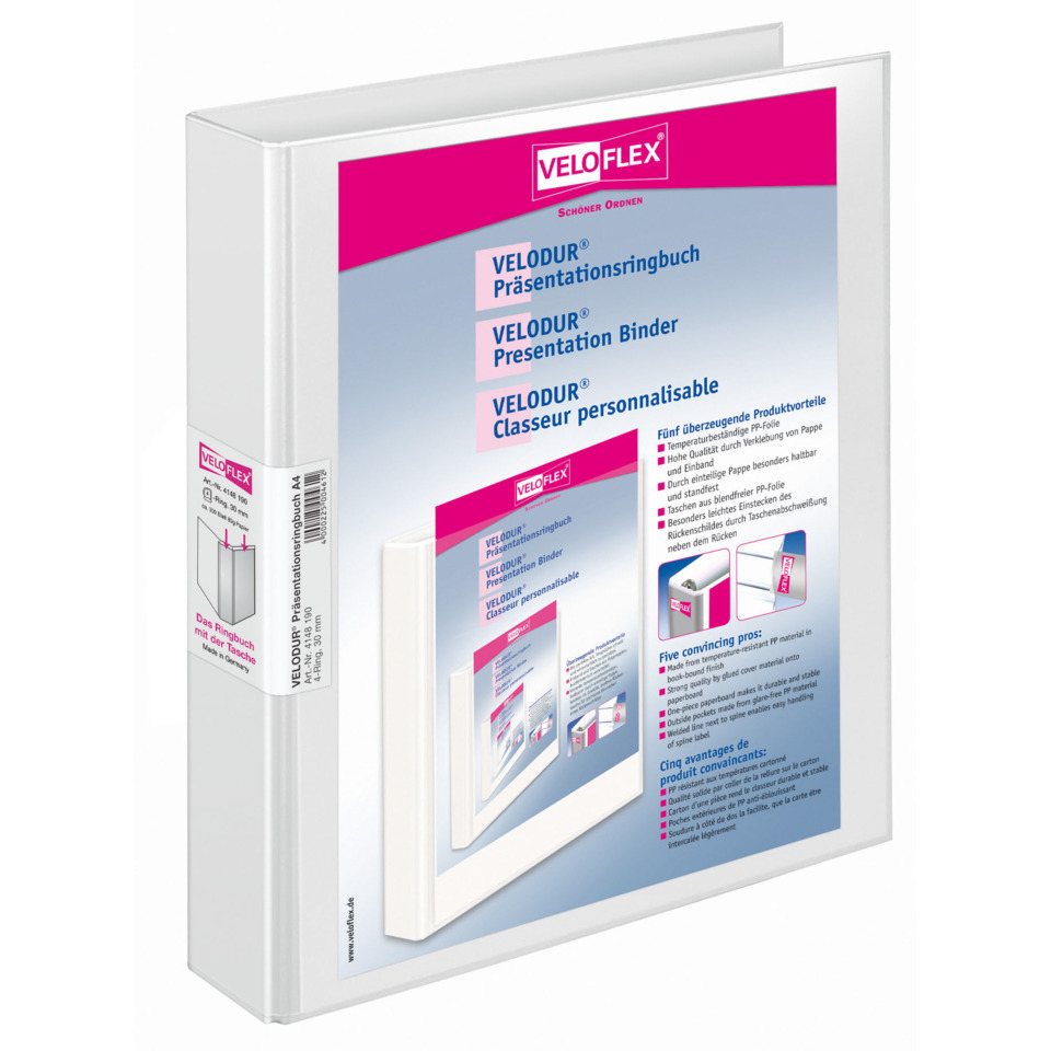 Präsentationsbuch, Binder, Pappe, Velour, PP-Polie