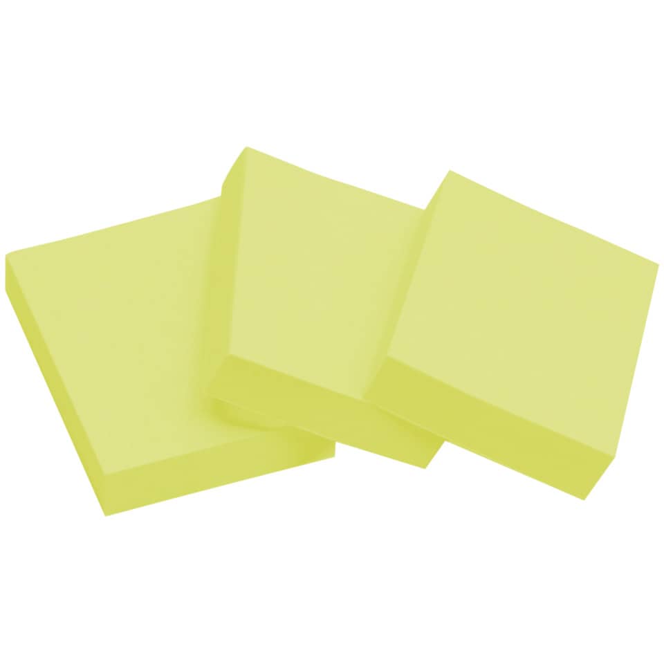 Post-it Notizen, Notizblöcke, Sticky Notes, Neon Gelb, Klebe-Zettel