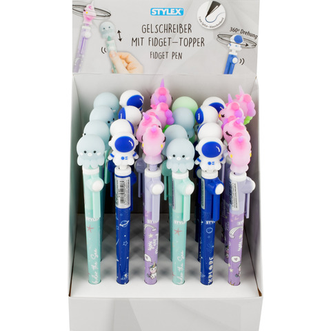 Gelschreiber mit Fidget-Topper, sortiert STYLEX 30075