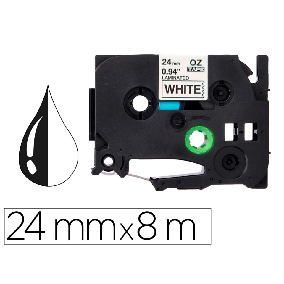 Kassette, Etikett, Tape, 24mm, weiß