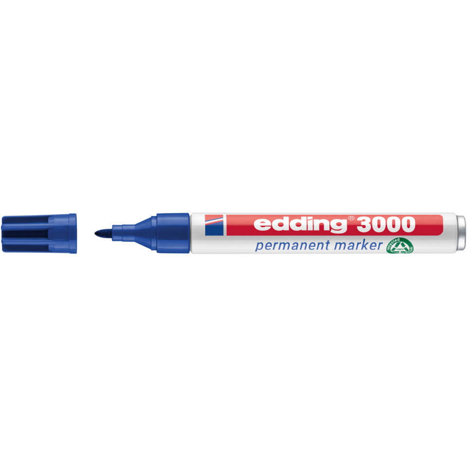 Marker, Permanentmarker, Blau, Filzstift, Edding 3000