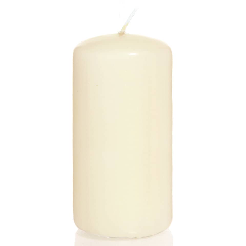 Stumpenkerze, Beige Kerze, Kerzen, Flammenlos, Runde Form