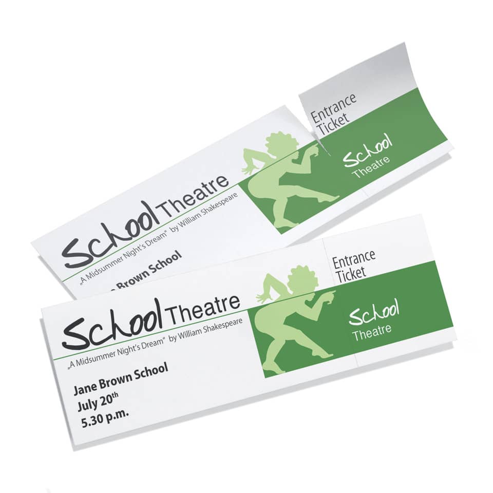 Ticket, Theater, Eintrittskarte, Schultheater, Grünes Grafik