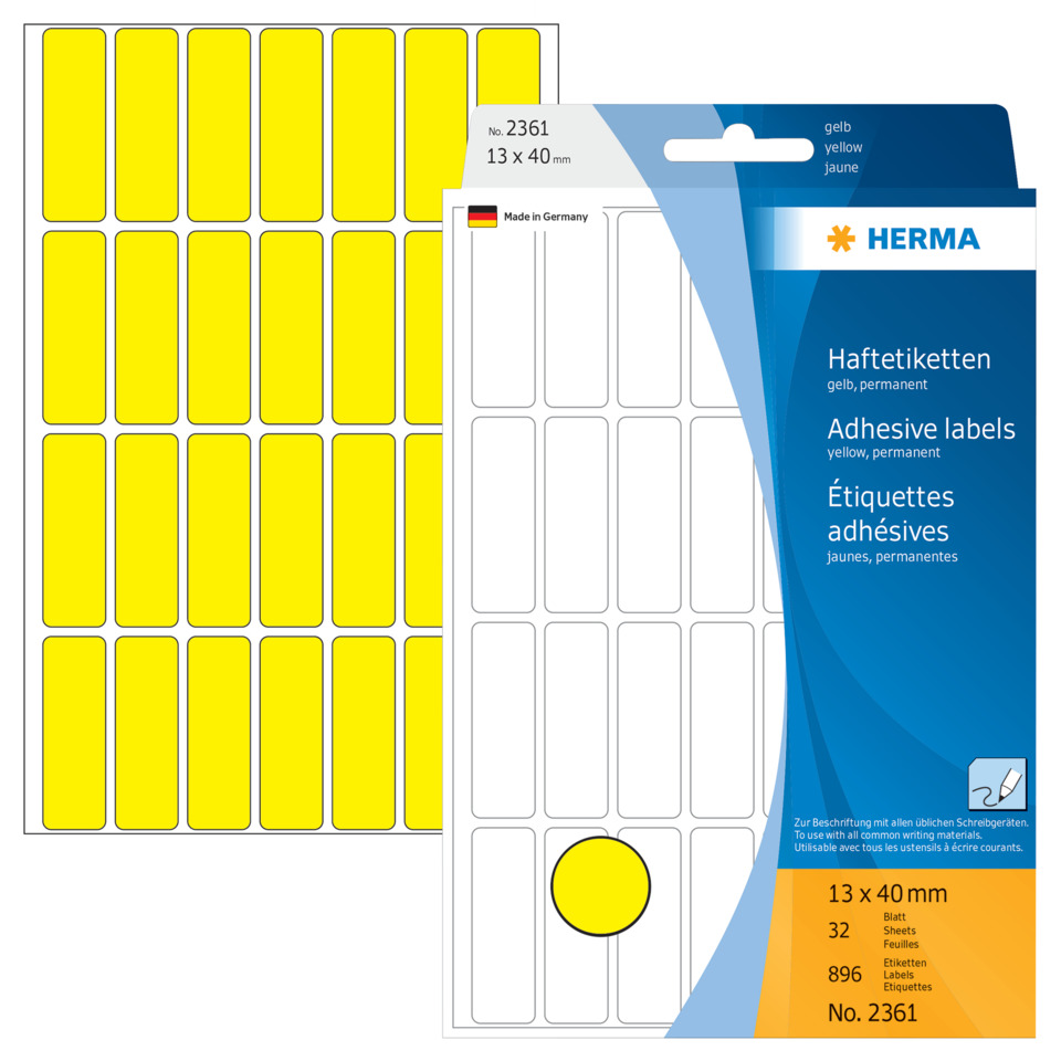 adhesive labels, sticky labels, rectangular labels, yellow labels, label sheets, Klebebeschriftung, gelbe Etiketten, Aufkleber, Etikettenblatt, Rechteckige Etiketten