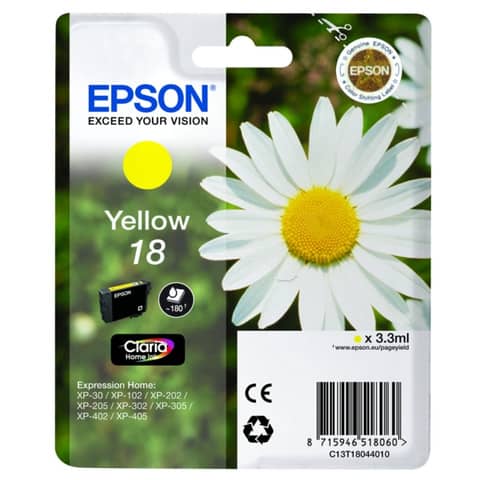 Inkjetpatrone Nr. 18 yellow   3,3ml EPSON C13T18044012