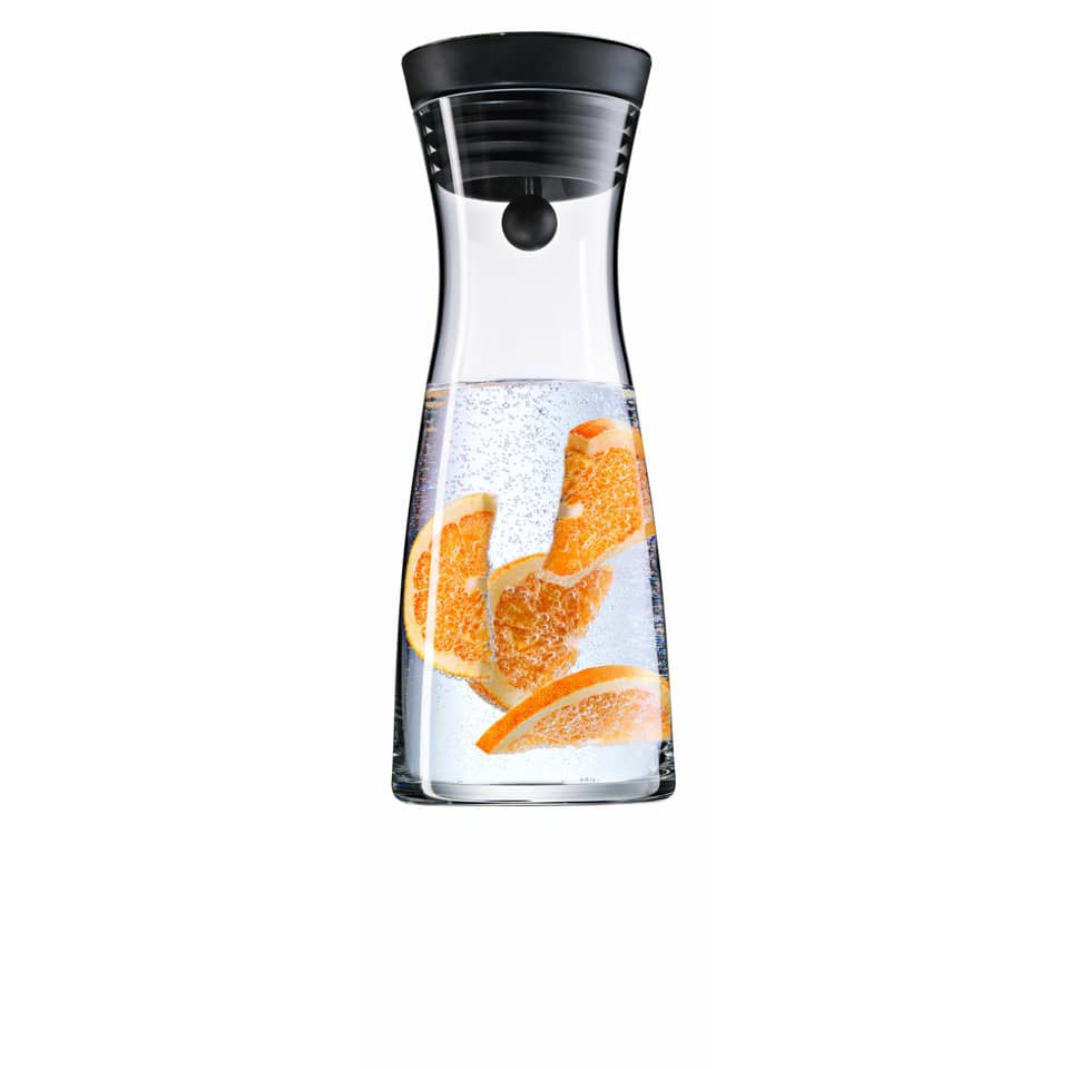Wasser Karaffe, Fruchtiges Wasser, Orangenscheiben, Zitruswasser, Karaffe Glas