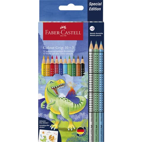 Farbstiftetui Colour Grip Dino, 10+3 Stück FABER CASTELL 201545