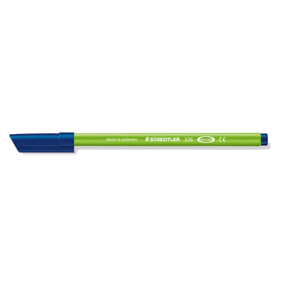Marker, Grün, Blaues Cap, Spitzenspitzer, Staedtler 326