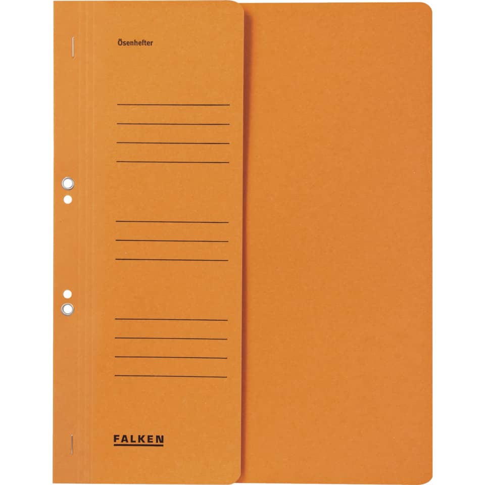 notebook, orange, ring-bound, lined, FALKEN
