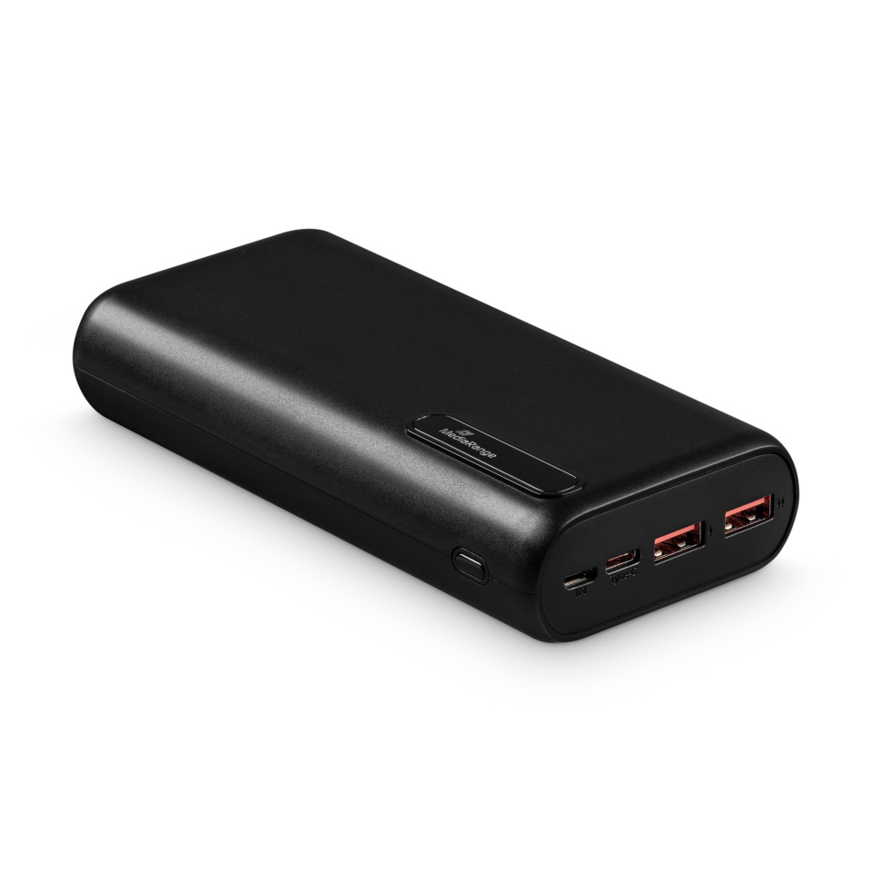 Powerbank, USB-C, USB-A, 4-Port-Ladegerät, schwarz, Powerbank, USB-C, USB-A, Multifunction, Schwarz