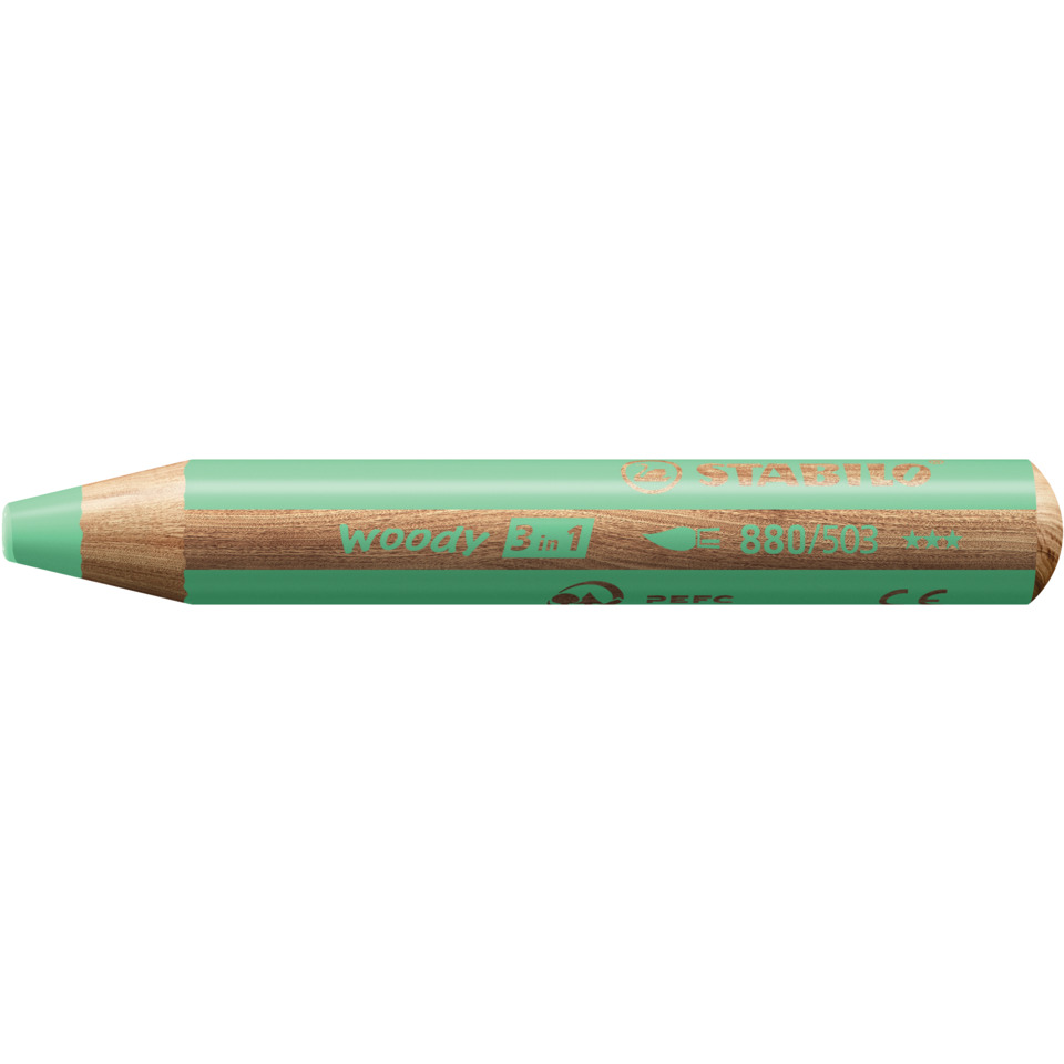 Kunststift, Buntstift, Holz, Grün, 3-in-1