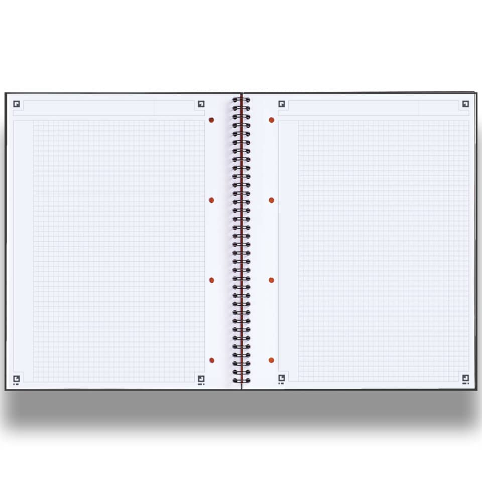 Spiral-bound, Notebook, Graph paper, Dot marks, Ränder
