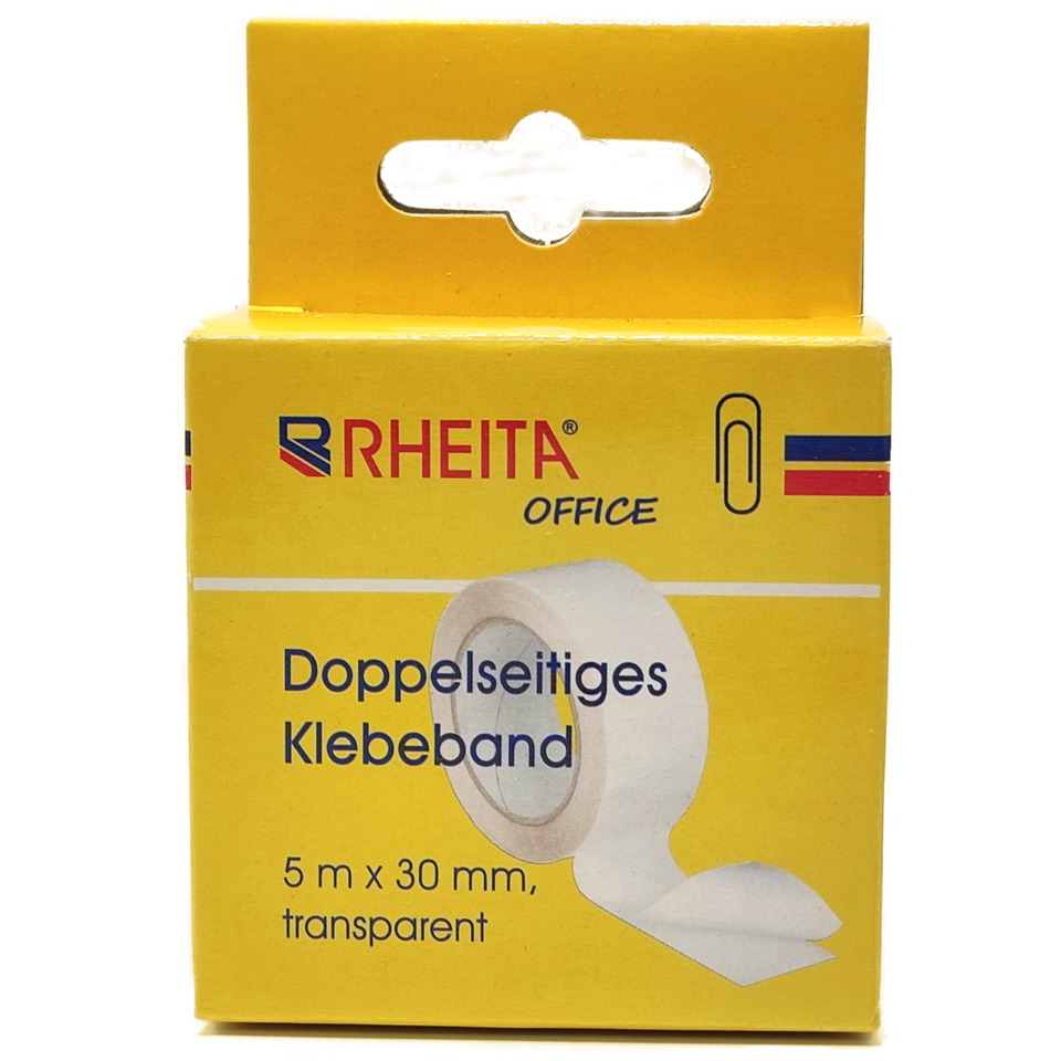 Klebeband, Klebeband transparent, Doppelseitig, 5 m, 30 mm