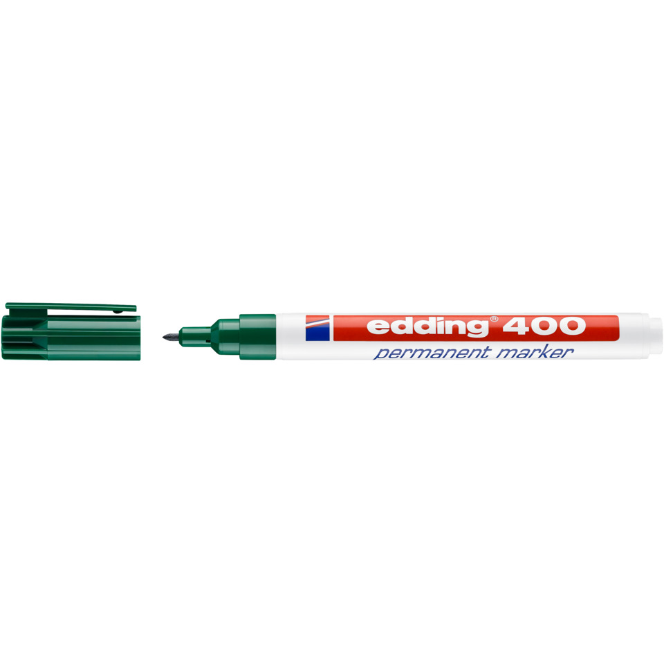 Permanentmarker, Markerstift, grüner Marker, edding 400, Permanentmarker, marker, permanent marker, grün, feiner punkt, Kappe, Spitze