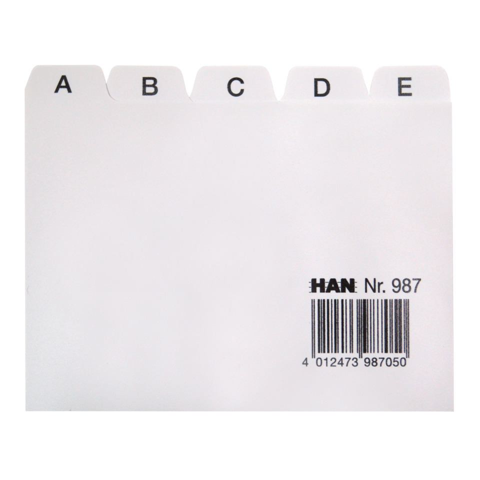 Hängende Datei, Indexregister, Barcode, Weißes Karteikarten, A–Z Registerkarten