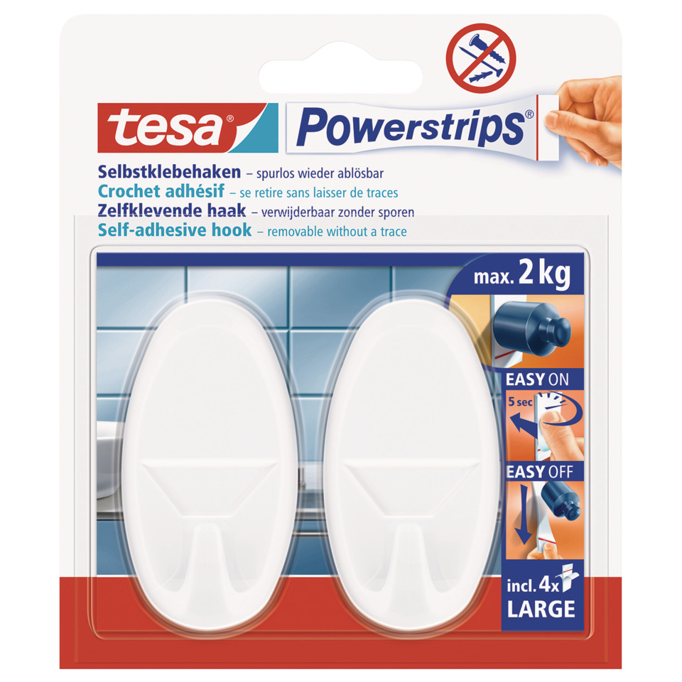 Powerstrips, Selbstklebende Haken, Badezimmerzubehör, ohne Bohren befestigen, max. 2 kg
