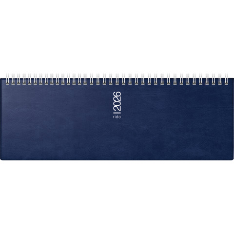 Tischkalender septant 2026 quer, 30,5 x 10,5 cm, 1W/2S, Kunststoff, dunkelblau RIDO 70-36 132 306