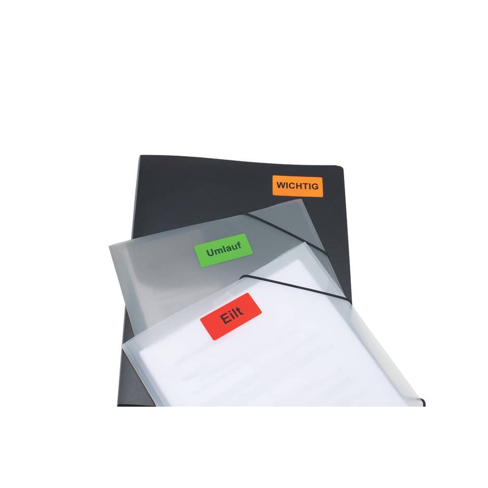 Ordner, Notizzettel, Umschläge, Stapel, Label