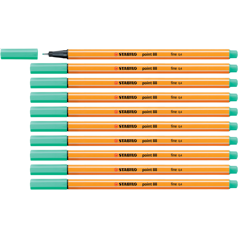 Markerstifte, Permanentmarker, Orangene Gehäuse, Feinspitze, 10er Pack
