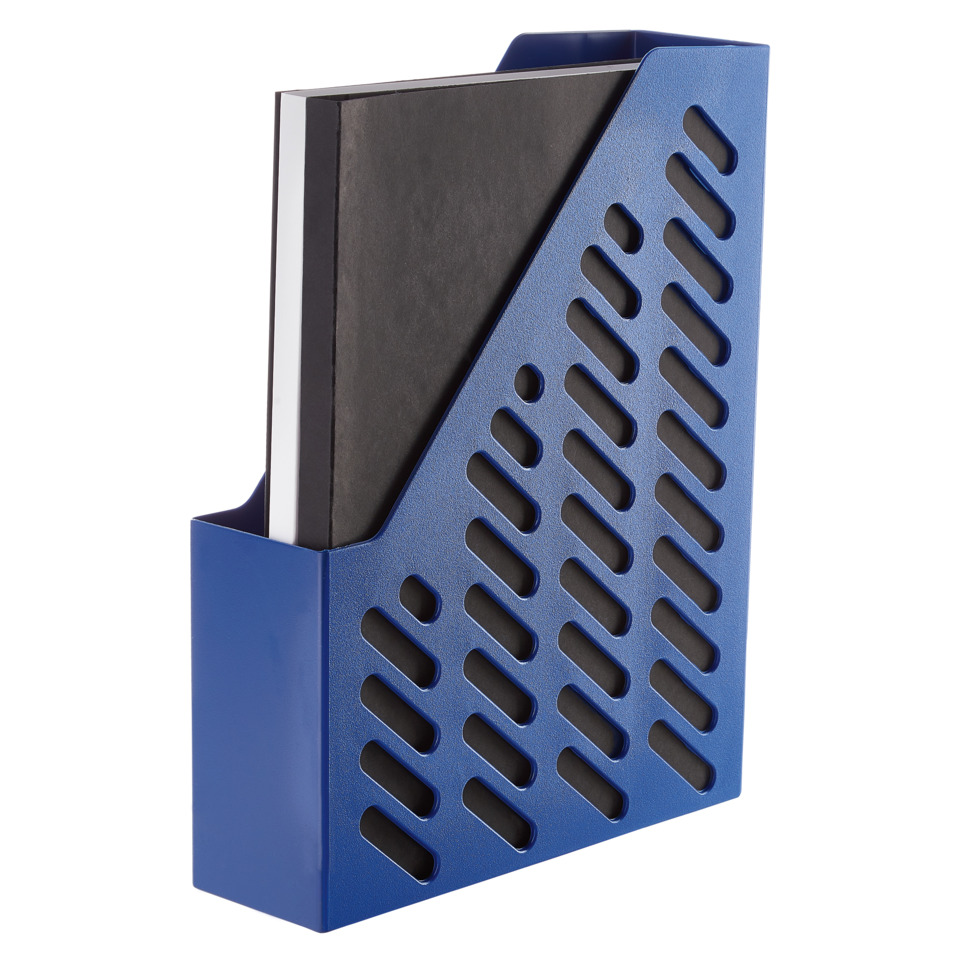 A4-Ordner, blauer Ordnerhalter, Schlitz-Organizer, Büro-Zubehör, Metall-Kunststoff-Kombi