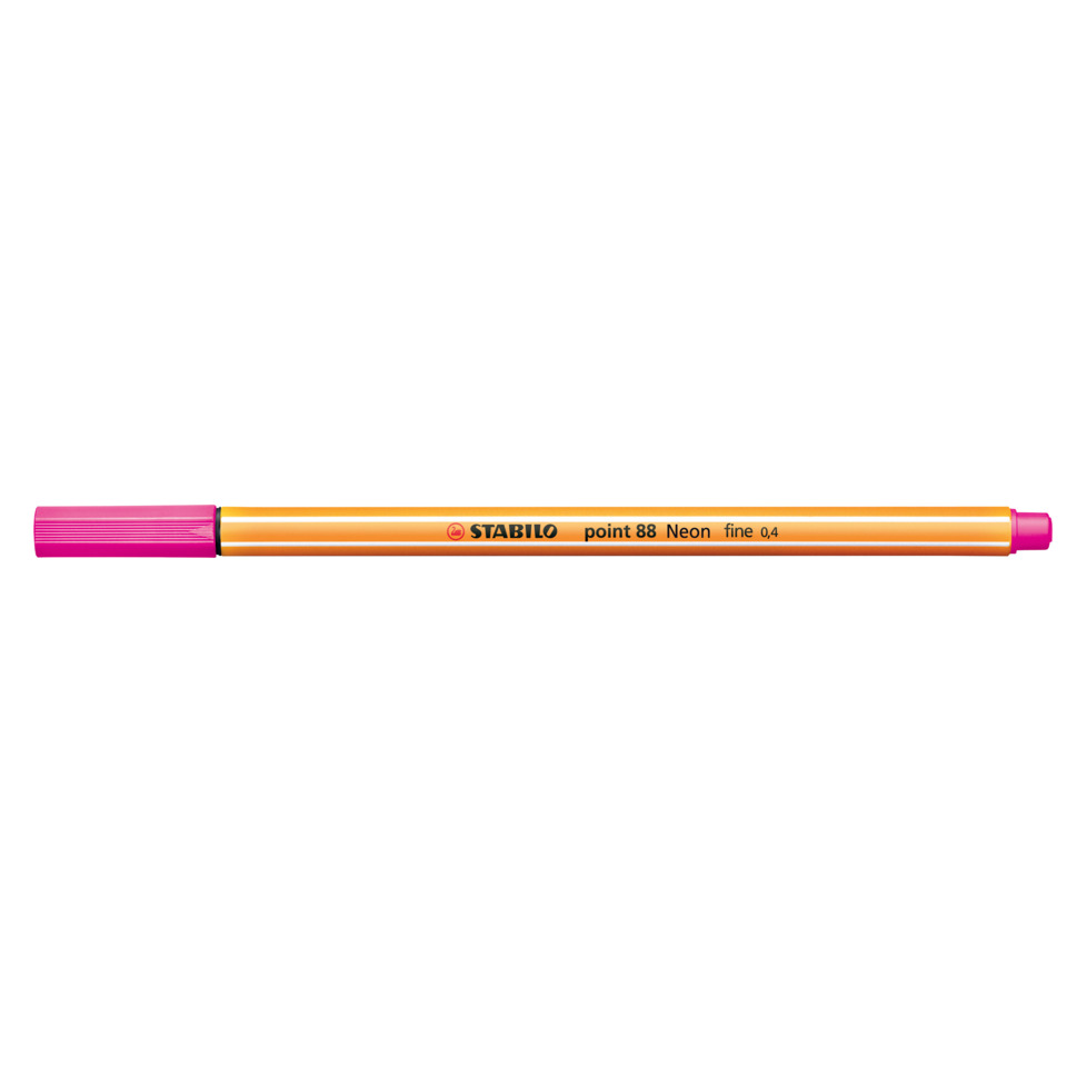 Marker, Stift, Neonorange, Pinker Deckel, Feine Spitze, Marker, Stabilo, Neon, Point 88, Kugelschreiberfarbe