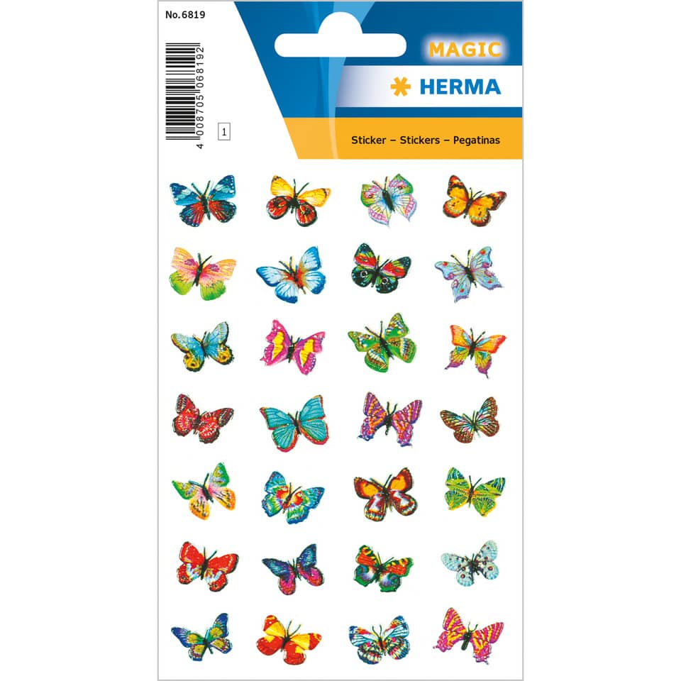 Schmetterlinge, Stickerbogen, bunte Schmetterlinge, Aufkleber, Papierartikel