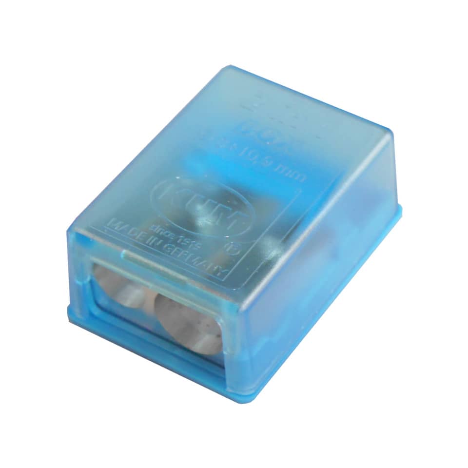Kleiner Clip, Klebefläche, Blau, Transparenter Behälter, Clip