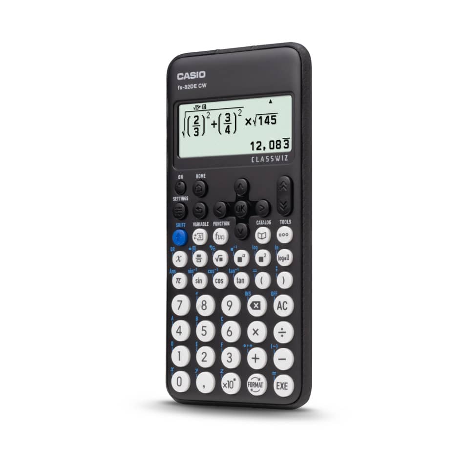 Taschenrechner, Casio fx-82DE CW, Wissenschaftlicher Taschenrechner, Display, Schwarz