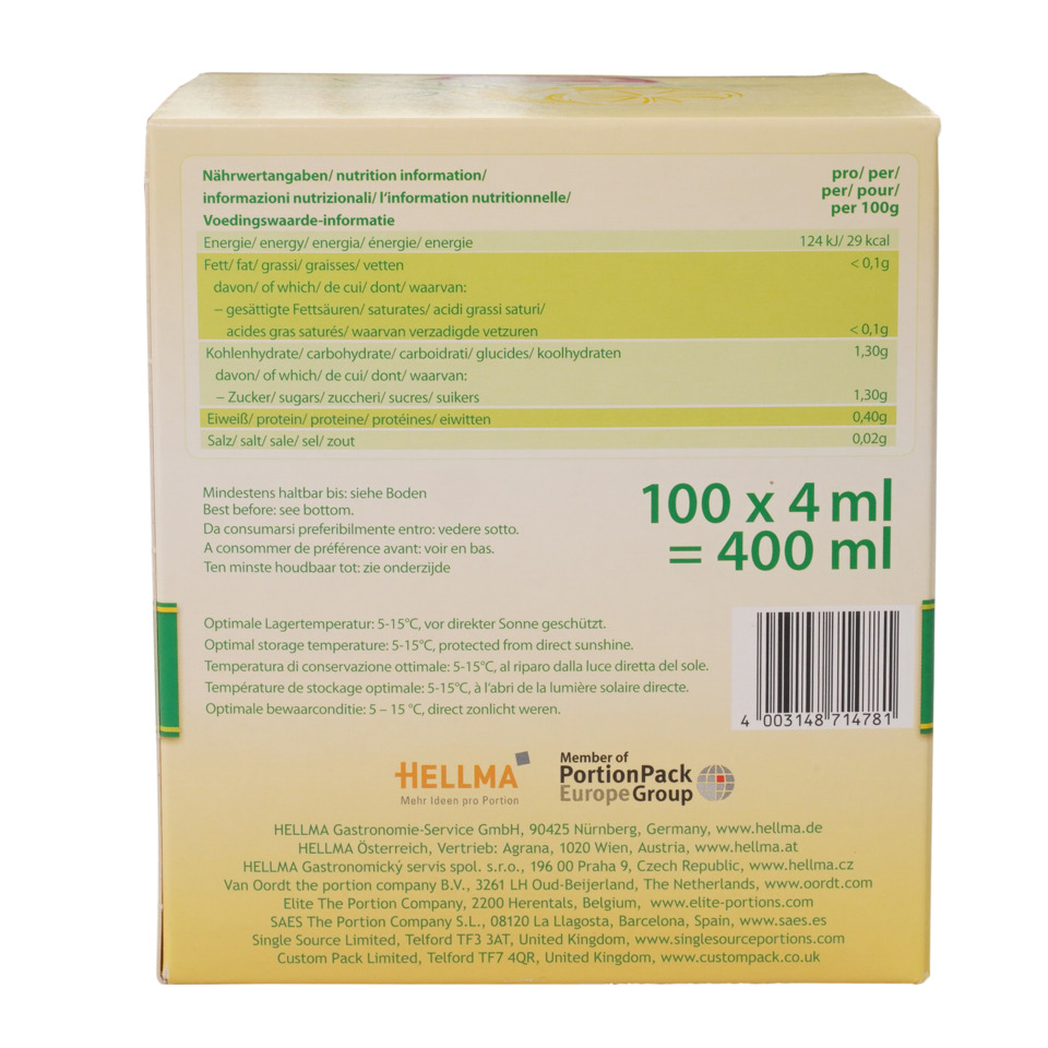 100 ml, 4 ml, Packung, Schachtel, Nährwerttabelle