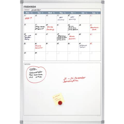 Monatsplaner X-tra!Line, Planungstafel, 5 Wochen, 600 x 900 mm, hellgrau FRANKEN VO18