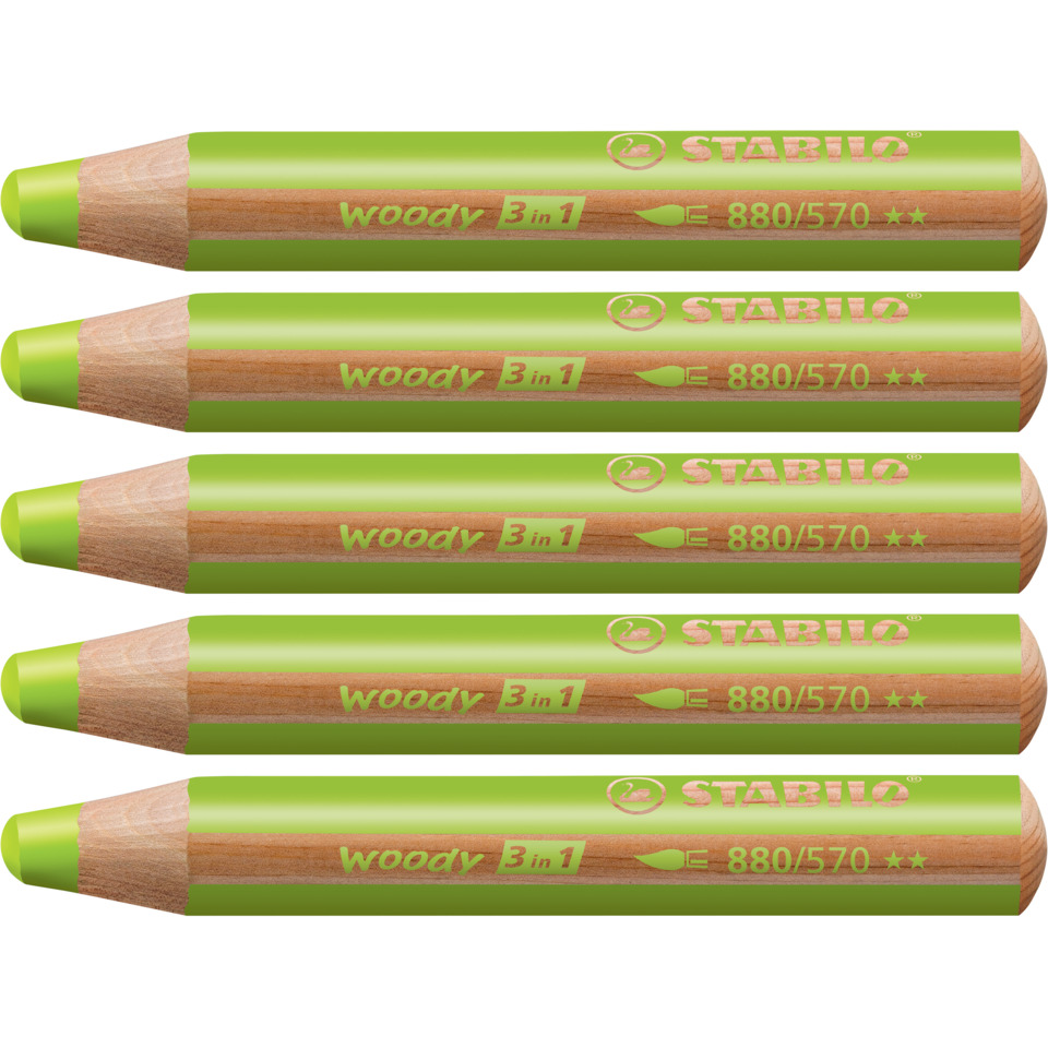 Kohlestift, Holzstift, Grün, 3 in 1, Stabilo
