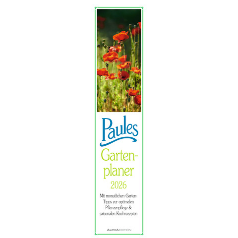 Streifenkalender Gartenplaner, 11,3 x 49,5 cm, 1M/1S ALPHA 160315