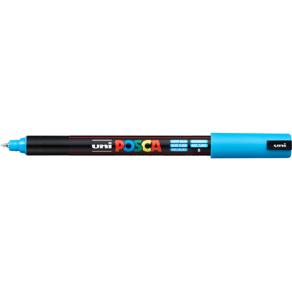 Marker, Permanent marker, Blue cap, Multi-color label, Uniposca