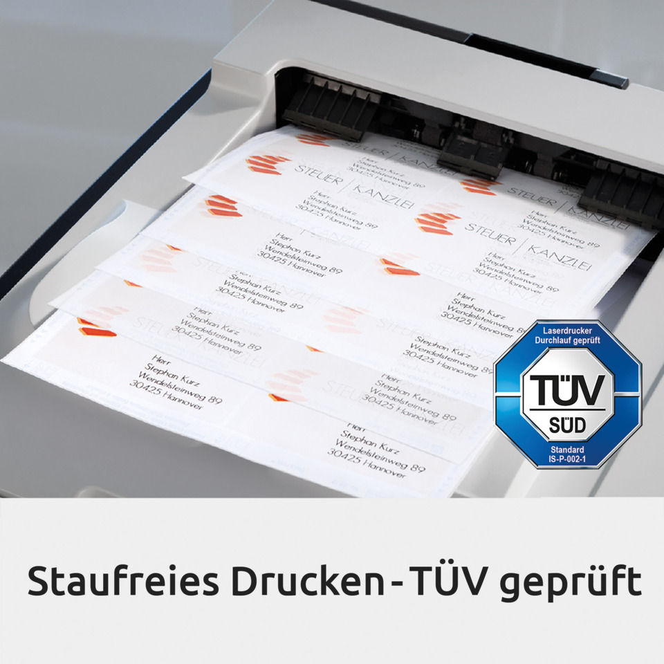 Drucker, Laserdruck, Druckauftrag, Belegdruck, TÜV geprüft, Drucker, LASER, Etiketten, Papierband, TÜV geprüft