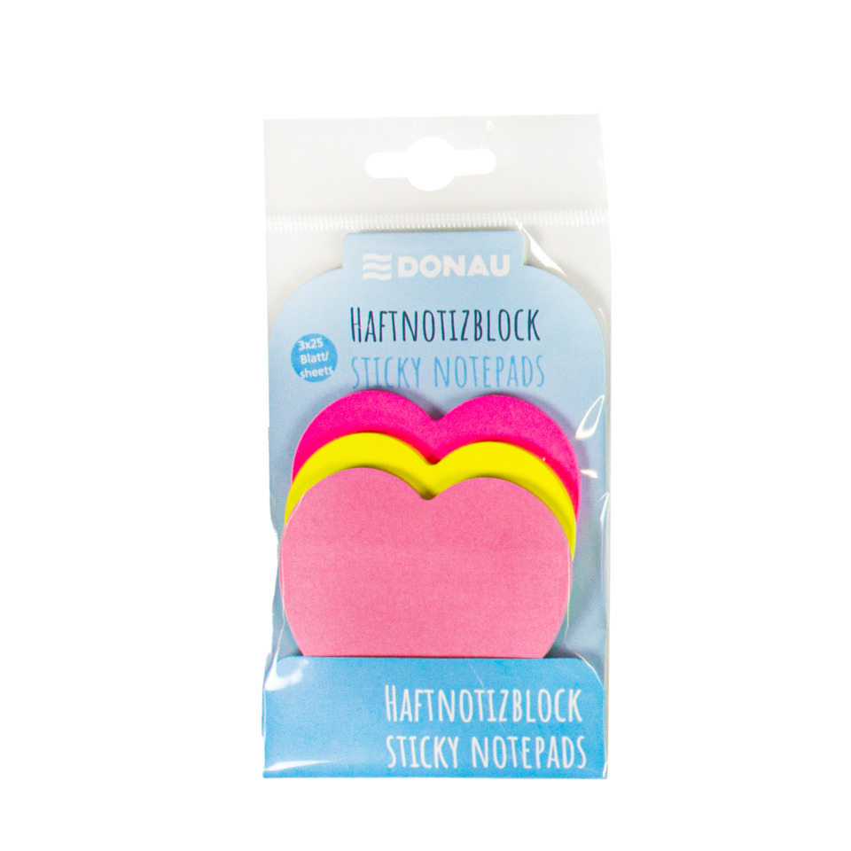 Haftnotizblöcke, Sticky Notes, Notizblätter, Herzform, bunte Farben