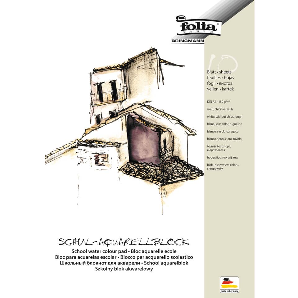 Schul-Aquarellblock, Aquarellblock, Schul-Block, Wasserfarben-Block, Papierblock