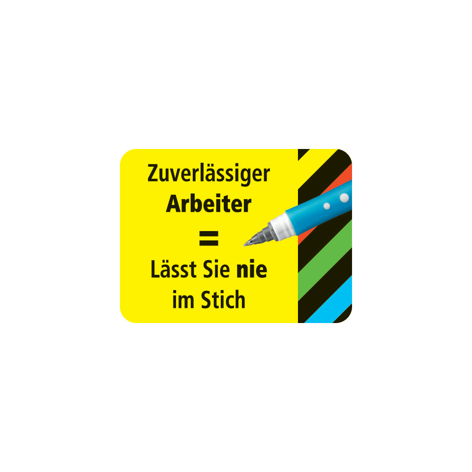 Hinweis, Piktogramm, Klebeschrift, Marker, Gelb