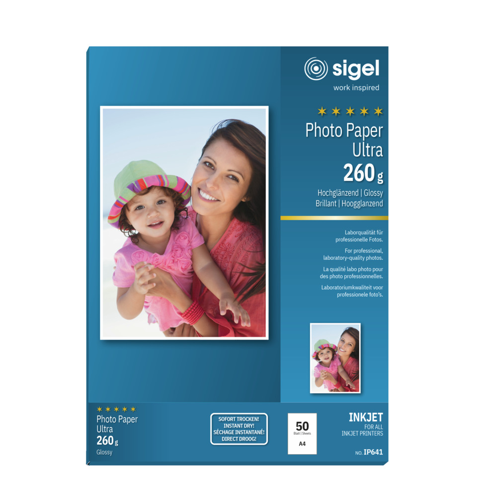 Fotopapier, Ultra, 260 g, Glänzend, A4