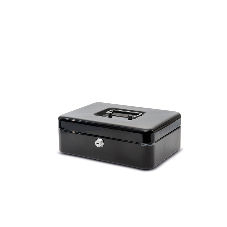 Kassenschmuckbox, Schließfach, Metallbox, Schwarz, Schloss