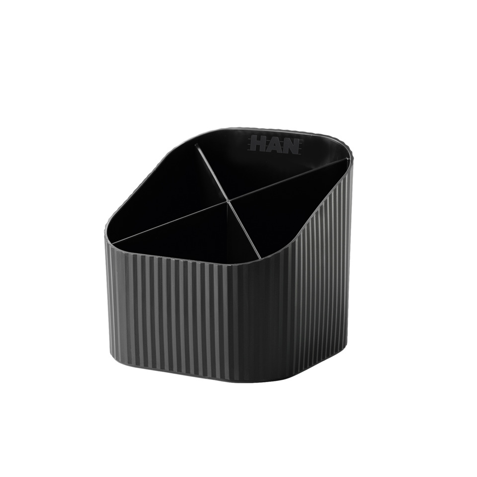 Organizer, Schreibtischorganizer, geteilter Ablage, schwarz, strukturierte Oberfläche