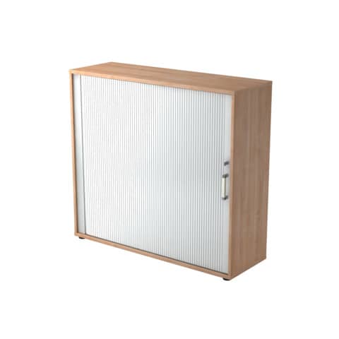 Rollladenschrank - 3OH, 120 x 40 x 110cm, Relinggriff, nußbaum/silber HAMMERBACHER V1733S/N/S/CE
