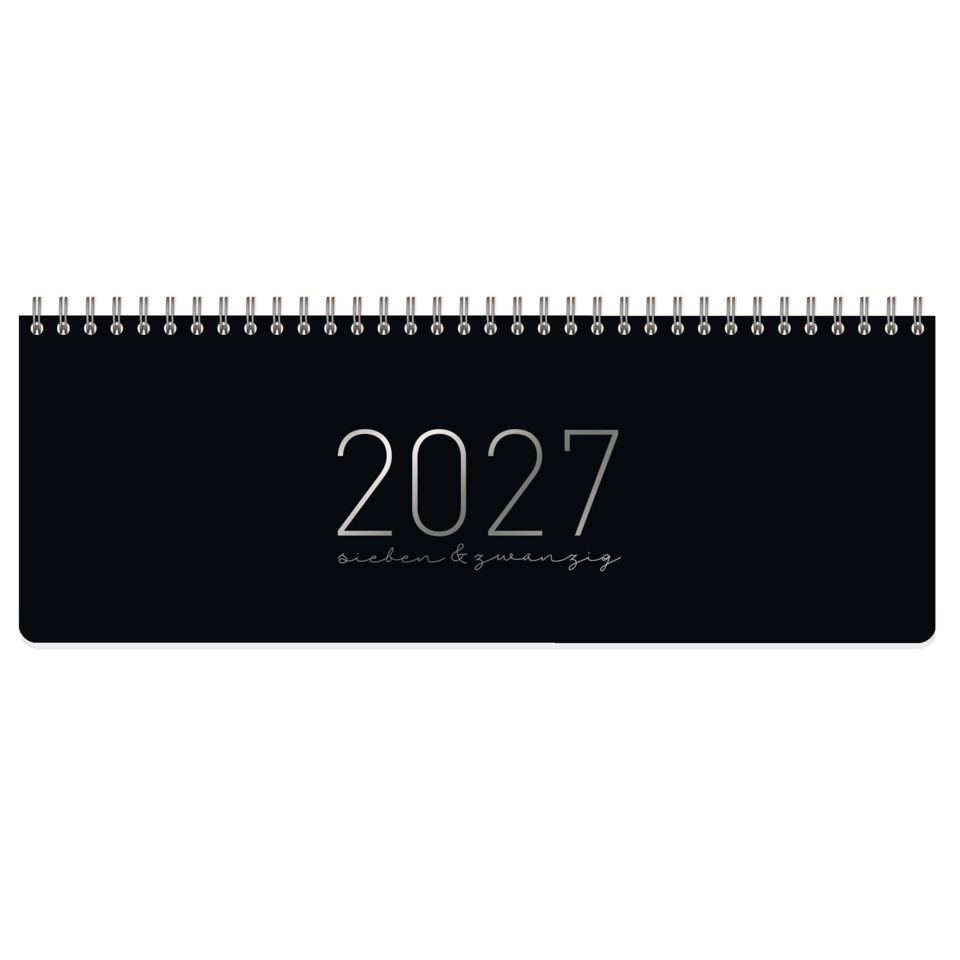 kalender, 2027, spiralbindung, monochrom, kalendarium